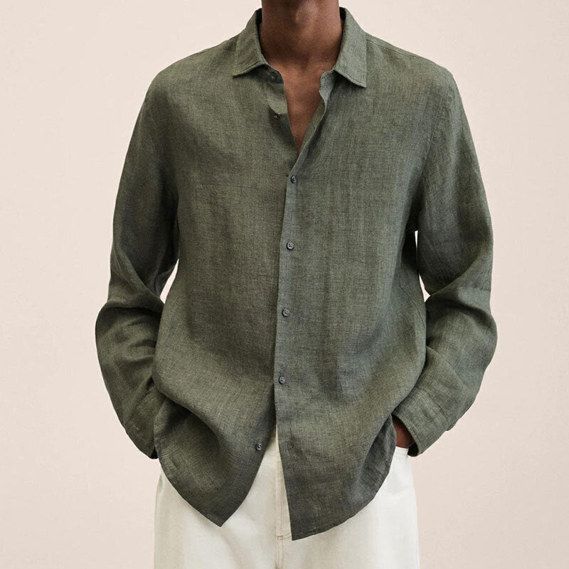 10-Pack Men's Linen Long Sleeve Shirts